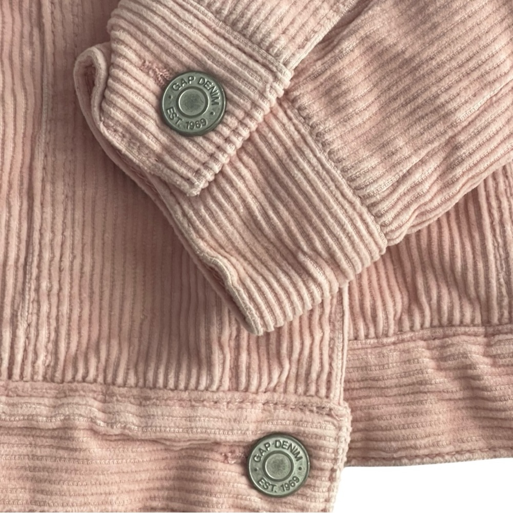 GAP Girls' Pink Corduroy Jacket with Cream Faux-Sherpa Collar - Picture 8 of 12